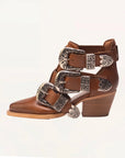 Rodeo Ankle Bootie In Calfskin - Bone & Saddle