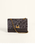 Savi Small Embossed & Grained Leather Bag - Charcoal