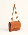 Savi Small Embossed & Grained Leather Bag - Amber Glow