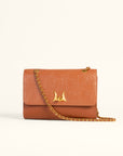 Savi Small Embossed & Grained Leather Bag - Amber Glow