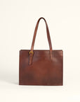 Mivva Handtooled Medium Bag - Brunette Leather