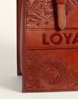 Mivva Handtooled Medium Bag - Soft Walnut Leather