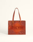 Mivva Handtooled Medium Bag - Soft Walnut Leather