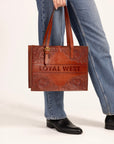 Mivva Handtooled Medium Bag - Soft Walnut Leather