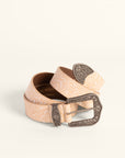 Sophia Belt - Beige Floral Leather