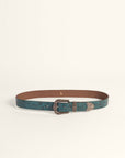 Sophia Belt- Turquoise Floral Leather
