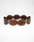 Alta Buena Leather Belt In Calfskin-Dark Brown