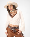 Alta Buena Leather Belt In Calfskin-Dark Brown