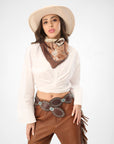 Alta Buena Leather Belt In Calfskin-Dark Brown