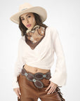 Alta Buena Leather Belt In Calfskin-Dark Brown