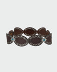 Alta Buena Leather Belt In Calfskin-Dark Brown