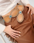 Alta Buena Leather Belt In Calfskin-Brown