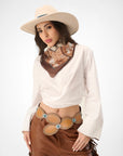Alta Buena Leather Belt In Calfskin-Brown
