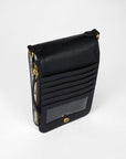 Shell Phone Bag In Black And White Cowhide