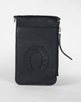 Shell Phone Bag In Calf Leather -Black