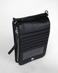 Shell Phone Bag In Calf Leather -Black