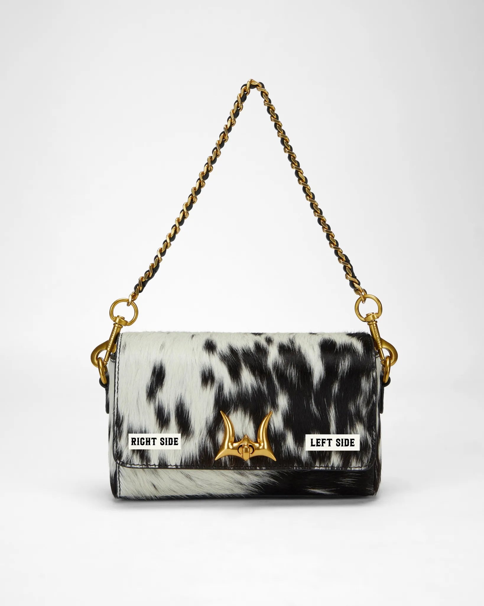 Savi Mini Bag In Black & White Cowhide