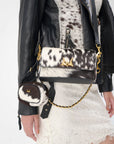 Savi Mini Bag In Black & White Cowhide