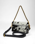 Savi Mini Bag In Black & White Cowhide