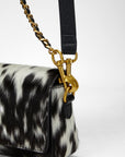 Savi Mini Bag In Black & White Cowhide