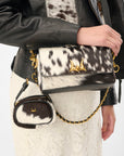 Savi Mini Bag In Black & White Cowhide
