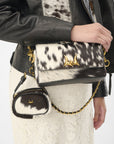 Savi Mini Bag In Black & White Cowhide