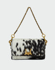 Savi Mini Bag In Black & White Cowhide