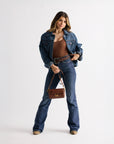 Savi Mini Bag In Hand Finished Embossed Leather - Brown