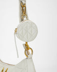 Joe Quilted Nappa Leather Bag-White