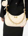Joe Quilted Nappa Leather Bag-White