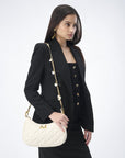 Joe Quilted Nappa Leather Bag-White