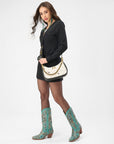 Joe Quilted Nappa Leather Bag - Black & White Cowhide