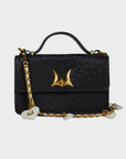 Heart Charm Chain In White Calf Leather (2 In 1 Crossbody Chain)