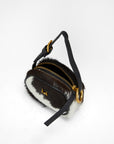 Sophia Micro Bag Charm In Black & White Cowhide