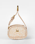 Sophia Micro Bag Charm In Hand Finished Embossed Leather - White
