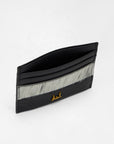 Shell Card Holder In Black & White Cowhide