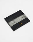 Shell Card Holder In Black & White Cowhide