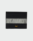 Shell Card Holder In Black & White Cowhide