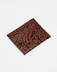 Shell Card Holder In Hand Finished Embossed Leather - Brown