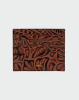 Shell Card Holder In Hand Finished Embossed Leather - Brown