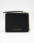 Sophia Credit Card Holder In Black & White Cowhide