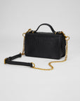 Valencia Ostrich Leather Bag - Black