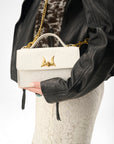 Valencia Ostrich Leather Bag - White