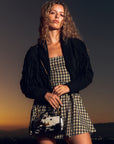 Valencia Leather Bag - Black & White Cowhide