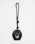 Horse Shoe Bag Charm In Black & White Cowhide