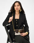 Shell Mini Purse In Black & White Cowhide
