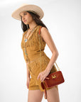 Shell Mini Purse In Handtooled Leather