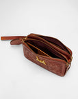 Shell Mini Purse In Handtooled Leather