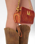Shell Mini Purse In Handtooled Leather