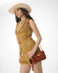 Shell Mini Purse In Handtooled Leather